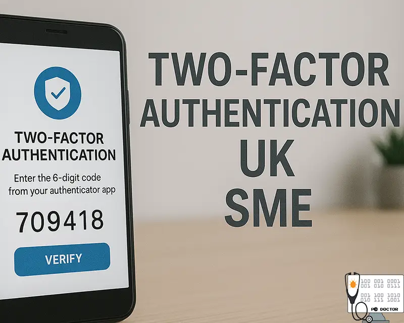 Two-factor authentication screen on a business phone