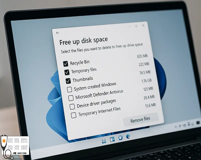 Cleaning temporary files to speed up laptop performance