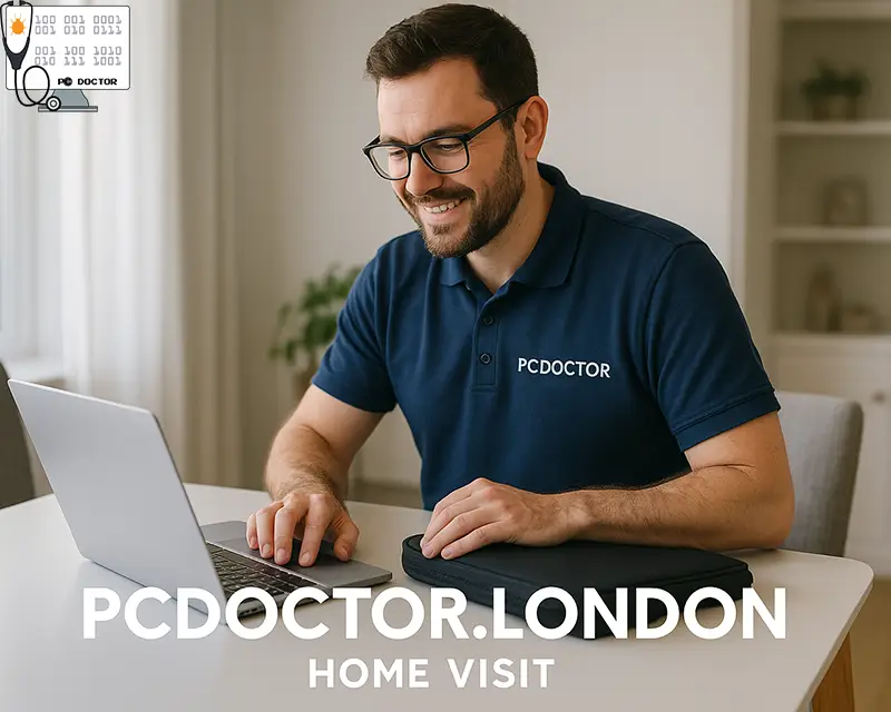 IT technician from PCDoctor.London arriving at a client’s door for a same-day home visit